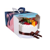 Disposable Paper Packaging Cardboard Cakebox Birthday Cake Box with Handle