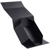 custom luxury black cardboard packaging foldable collapsible rigid paper gift box with magnetic lid closure